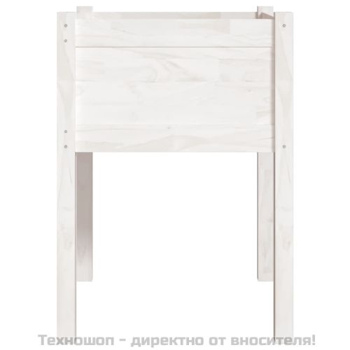 Градински сандък, бял, 50x50x70 см, бор масив