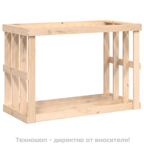 Външна поставка за дърва за огрев 108x52x74 см бор масив