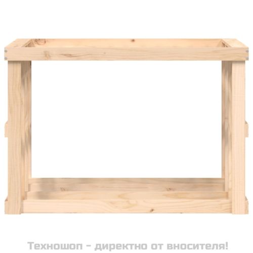 Външна поставка за дърва за огрев 108x52x74 см бор масив
