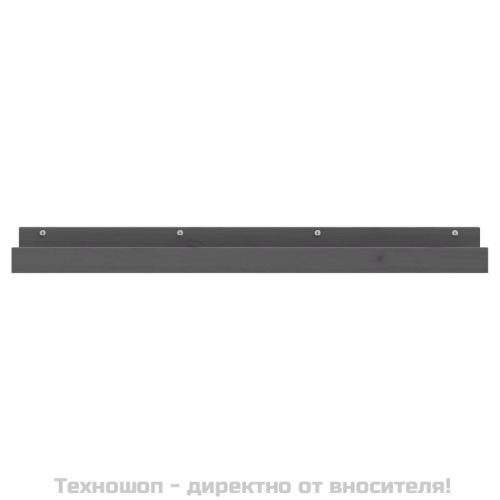 Стенни рафтове, 2 бр, сива, 110x12x9 см масивно борово дърво