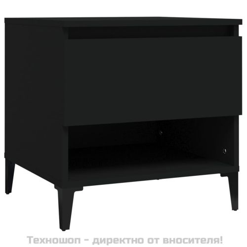 Странични маси, 2 бр, черни, 50x46x50 см, инженерно дърво