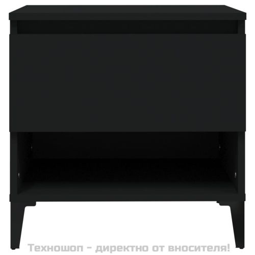 Странични маси, 2 бр, черни, 50x46x50 см, инженерно дърво