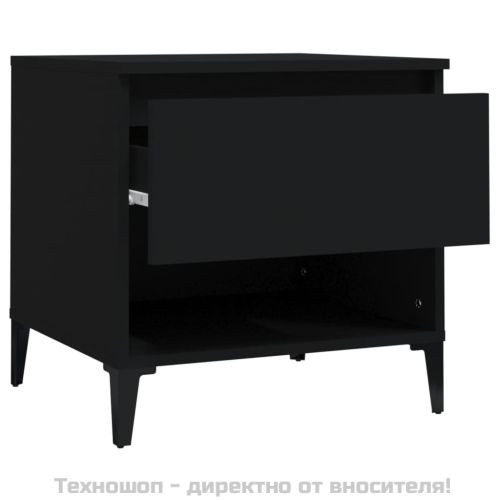 Странични маси, 2 бр, черни, 50x46x50 см, инженерно дърво