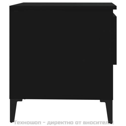 Странични маси, 2 бр, черни, 50x46x50 см, инженерно дърво