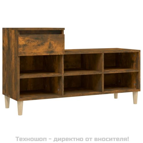 Шкаф за обувки, опушен дъб, 102x36x60 см, инженерно дърво