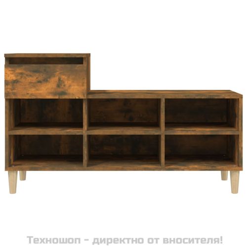 Шкаф за обувки, опушен дъб, 102x36x60 см, инженерно дърво