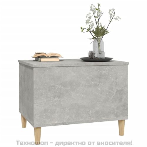 Кафе маса, бетонно сива, 60x44,5x45 см, инженерно дърво