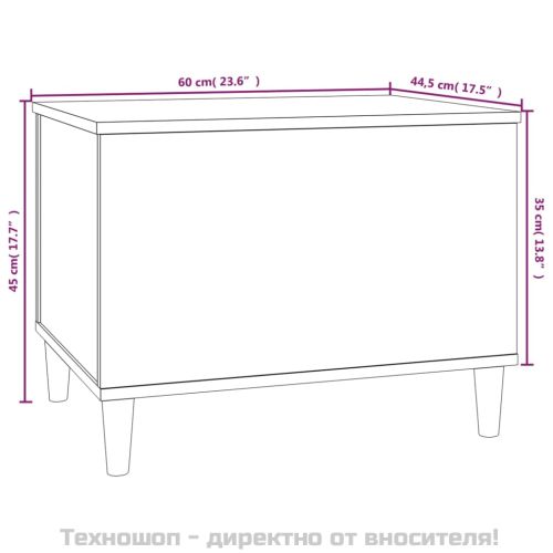 Кафе маса, бетонно сива, 60x44,5x45 см, инженерно дърво