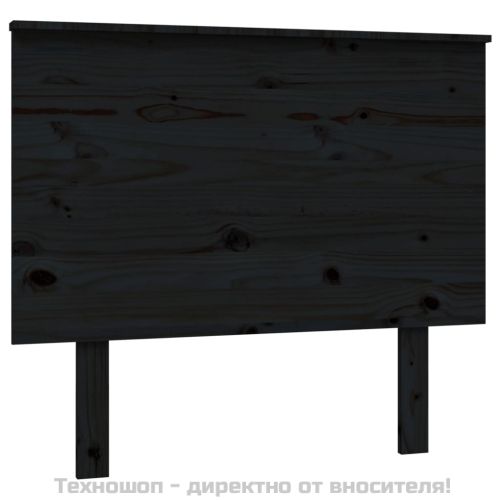 Горна табла за легло, черна, 94x6x82,5 см, бор масив