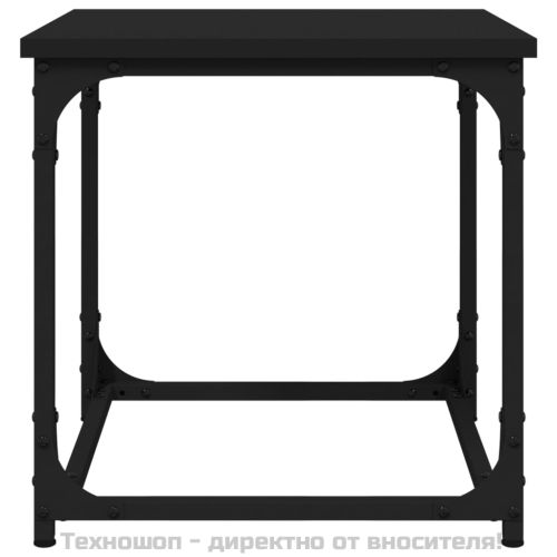 Странична маса, черна, 40x40x40 см, инженерно дърво