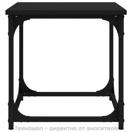 Странична маса, черна, 40x40x40 см, инженерно дърво