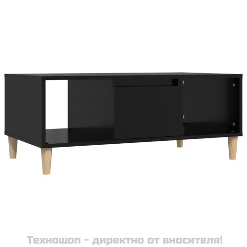Кафе маса, черна, 90x50x36,5 см, инженерно дърво