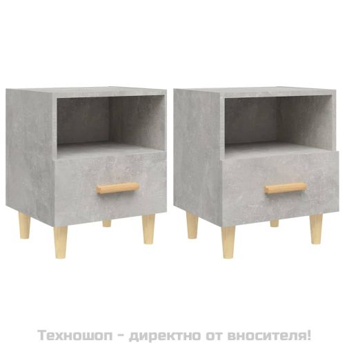 Нощни шкафчета, 2 бр, бетонно сиво, 40x35x47 см