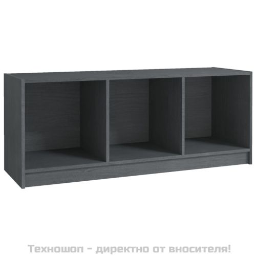 ТВ шкаф, сив, 104x33x41 см, бор масив