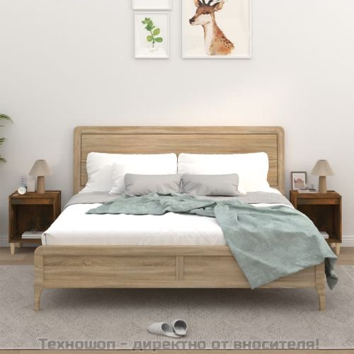 Нощни шкафчета 2 бр опушен дъб 40x35x50 см