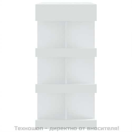 Бар маса с рафтове, бяла, 100x50x101,5 см, инженерно дърво