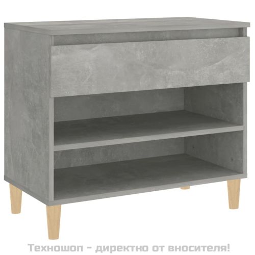 Шкаф за обувки, бетонно сив, 70x36x60 см, инженерно дърво
