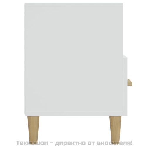 ТВ шкаф, бял гланц, 102x36x50 см, инженерно дърво