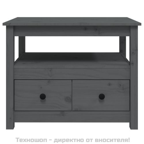 Кафе маса, Сиво, 71x49x55 см, борово дърво масив