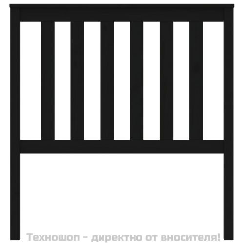 Горна табла за легло, черна, 96x6x101 см, бор масив
