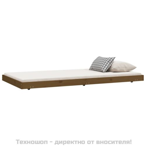 Рамка за легло, меденокафява, 100x200 см, бор масив