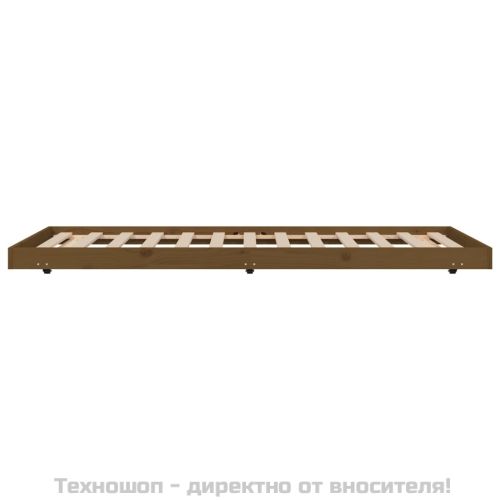 Рамка за легло, меденокафява, 100x200 см, бор масив