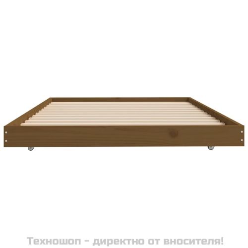 Рамка за легло, меденокафява, 100x200 см, бор масив
