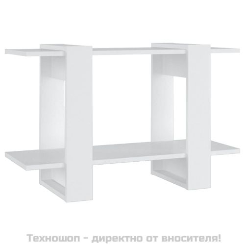 Библиотека/разделител за стая, бяла, 80x30x51 см