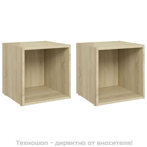 ТВ шкафове, 2 бр, дъб сонома, 37x35x37 см, инженерно дърво