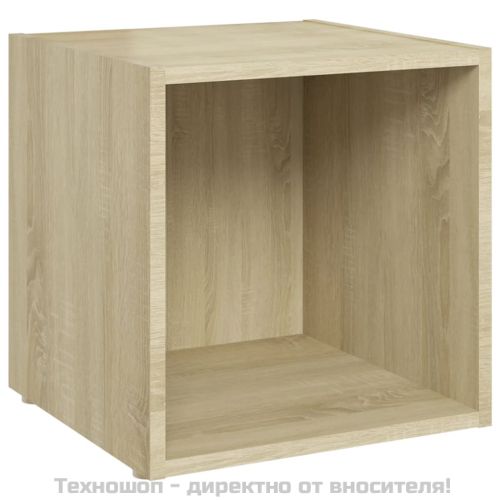 ТВ шкафове, 2 бр, дъб сонома, 37x35x37 см, инженерно дърво
