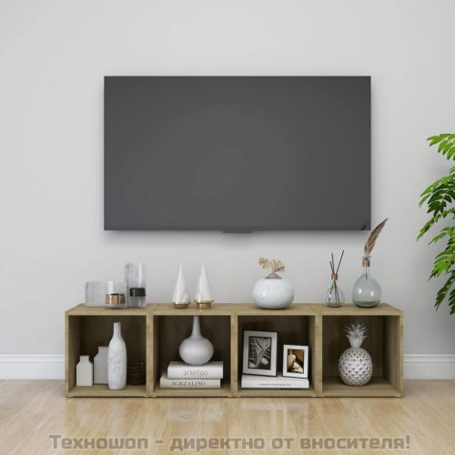 ТВ шкафове, 2 бр, дъб сонома, 37x35x37 см, инженерно дърво