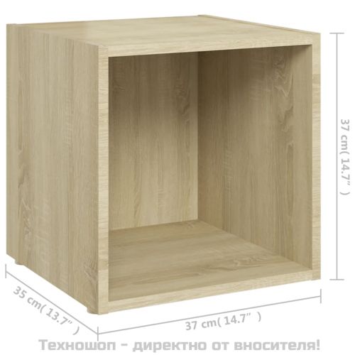 ТВ шкафове, 2 бр, дъб сонома, 37x35x37 см, инженерно дърво