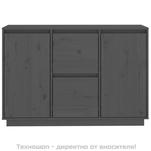 Сайдборд, сив, 111x34x75 см, бор масив