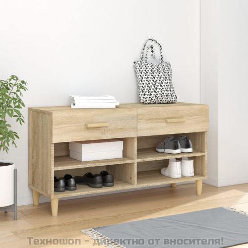 Шкаф за обувки, сонома дъб, 102x35x55 см, инженерно дърво