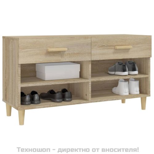 Шкаф за обувки, сонома дъб, 102x35x55 см, инженерно дърво