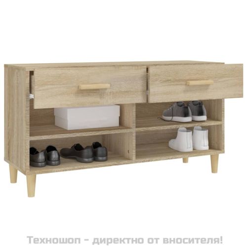 Шкаф за обувки, сонома дъб, 102x35x55 см, инженерно дърво