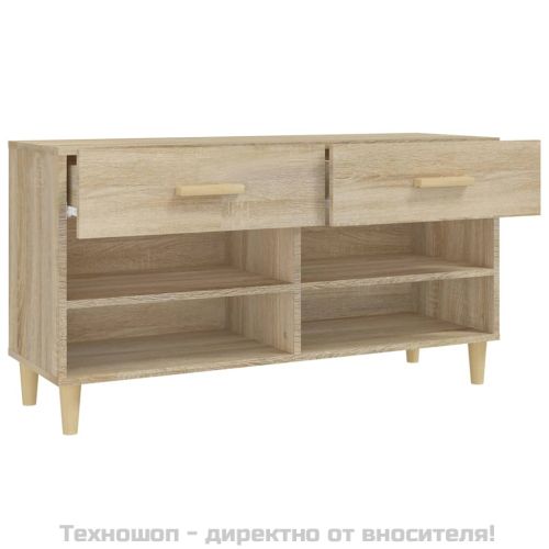 Шкаф за обувки, сонома дъб, 102x35x55 см, инженерно дърво
