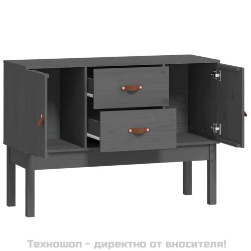 Сайдборд, сив, 110x40x78 см, бор масив