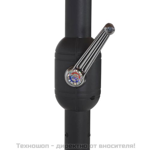 Градински чадър с алуминиев прът, 460x270 см, таупе