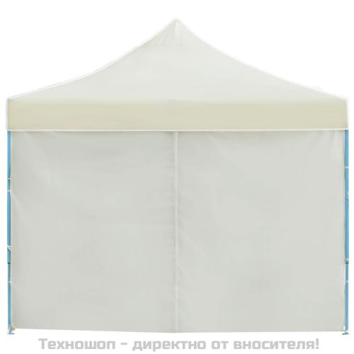 Сгъваема шатра с 8 странични стени, 870x291x315 см, кремава