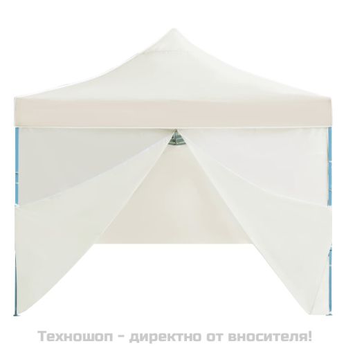 Сгъваема шатра с 8 странични стени, 870x291x315 см, кремава