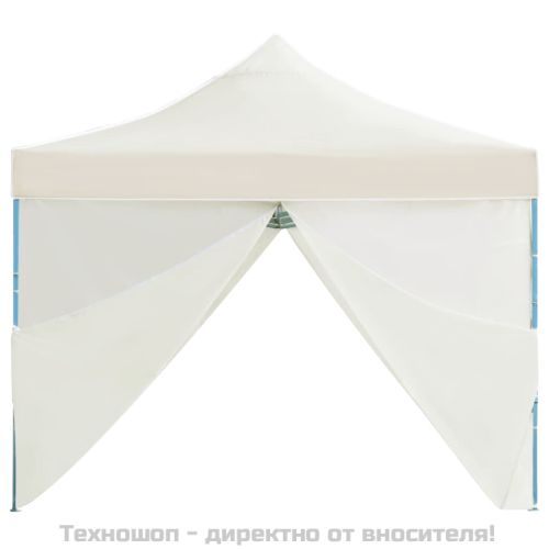 Сгъваема шатра с 8 странични стени, 870x291x315 см, кремава