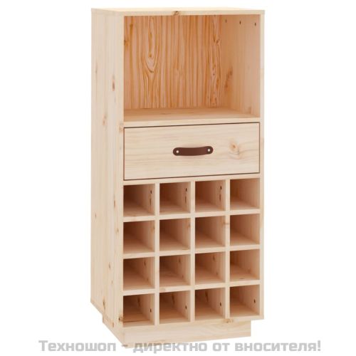 Шкаф за вино, 45x34x100 см, борово дърво масив