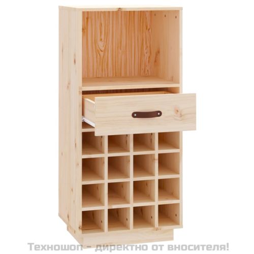 Шкаф за вино, 45x34x100 см, борово дърво масив