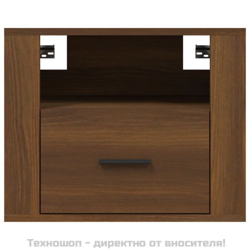 Нощни шкафчета за стенен монтаж, 2 бр, кафяв дъб, 50x36x40 см