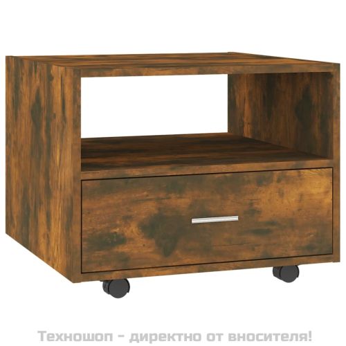 Кафе маса, опушен дъб, 55x55x40 см, инженерно дърво