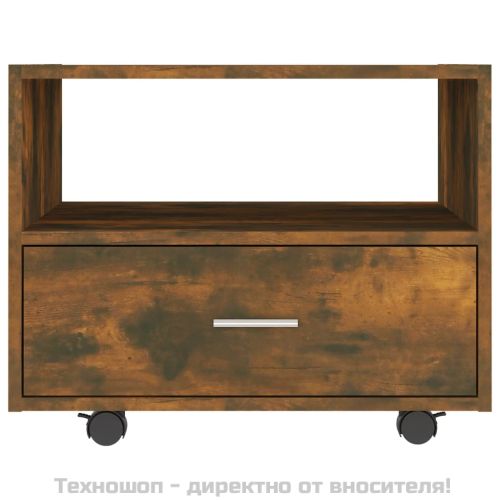 Кафе маса, опушен дъб, 55x55x40 см, инженерно дърво