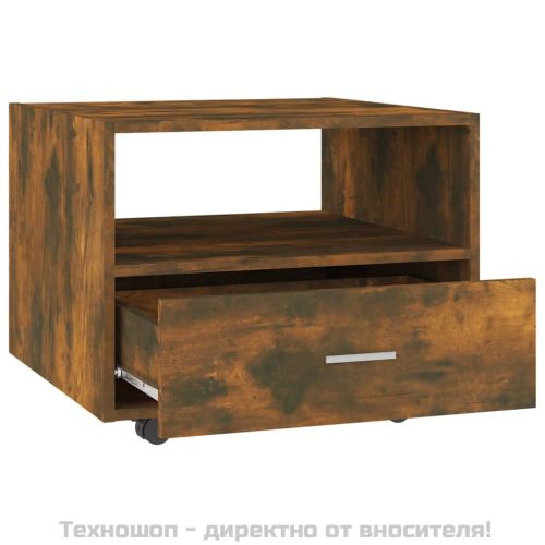 Кафе маса, опушен дъб, 55x55x40 см, инженерно дърво