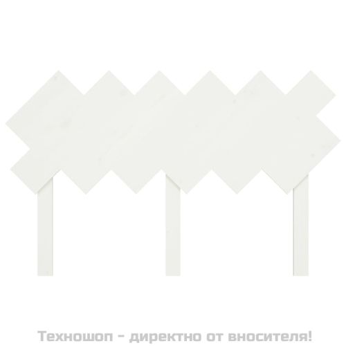 Горна табла за легло, бяла, 132x3x81 см, бор масив