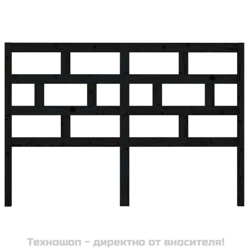 Горна табла за легло, черна, 156x4x100 см, бор масив
